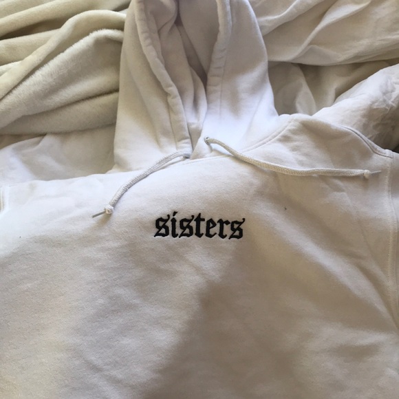 Sweaters - Sisters white hoodie/sweatshirt by James Charles